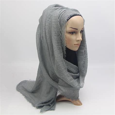 Classical Muslim Scarf Women Solid Color Chiffon Hijab Plain Silk