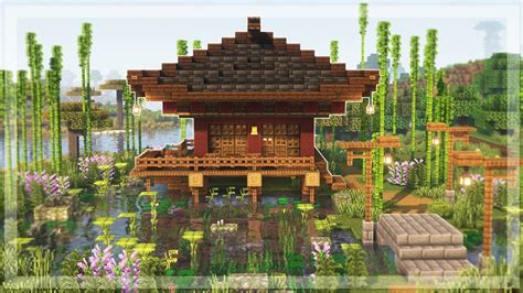 Minecraft How To Build A Japanese Tea House Tutorial Youtube