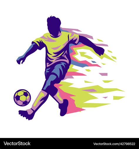 Colorful Of Soccer Football Player Royalty Free Vector Image