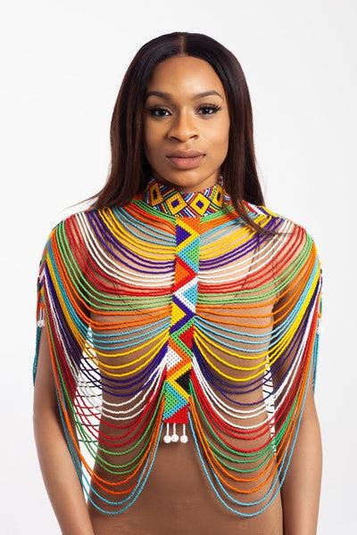 Body Jewellery Multicoloured Zulu Beaded Shawl Afro Ethnic Trends