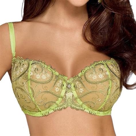 Lara Lime Green Sheer Balconette Bra