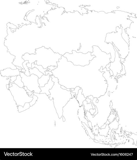 Asia Map Outline With Countries Map
