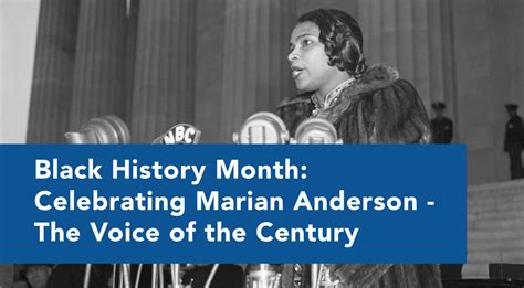 Black History Month Celebrating Marian Anderson