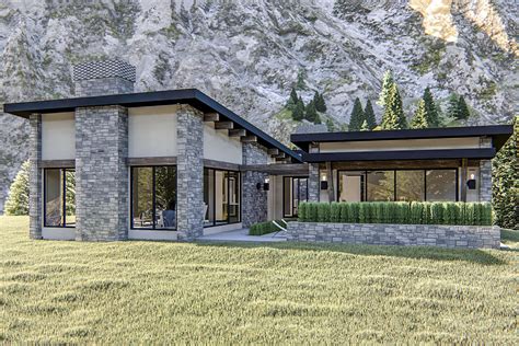 Exclusive Modern Home Plan With Courtyard And Drive Under Garage
