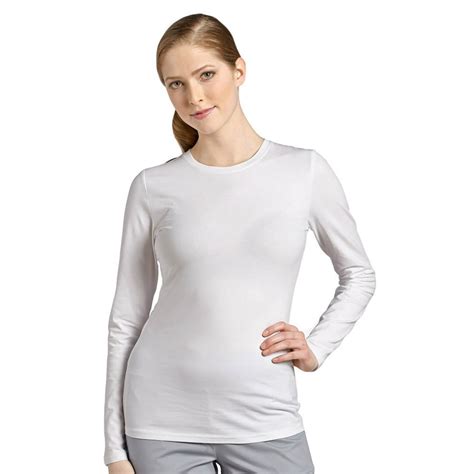 white cross allure by white cross women s long sleeve crew neck solid stretch t shirt large