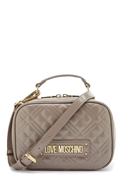 Love Moschino New Shiny Quilted Bag 001 Grey Bubbleroom