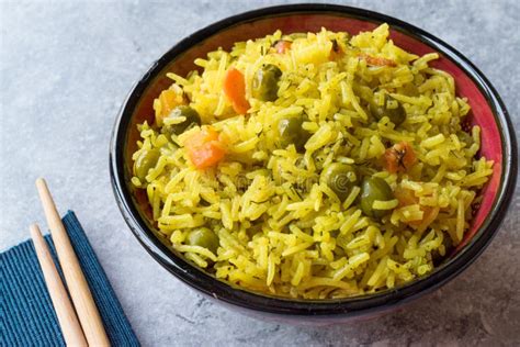Yellow Saffron Basmati Rice With Turmeric And Vegetables Pilav Or Pilaf