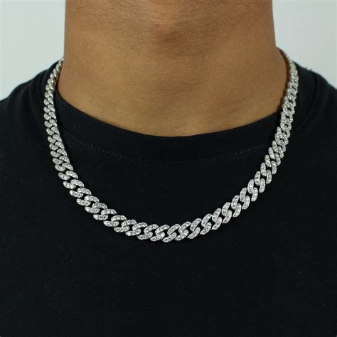 9mm Iced Out Cuban Link Chain in White Gold – Jewlz Express