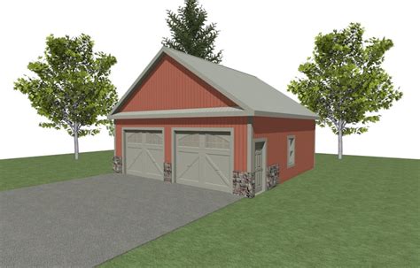 Garage Plans 28 X 28 2 Car Garage Plans 10 Wall 612 And 812 Pitch