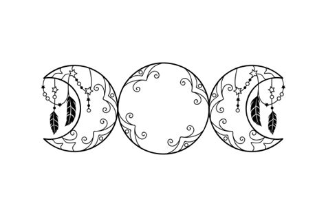 Triple Moon SVG Cut File By Creative Fabrica Crafts Creative Fabrica