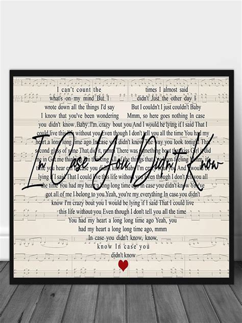 Brett Young In Case You Didn't Know Lyrics Poster | Etsy