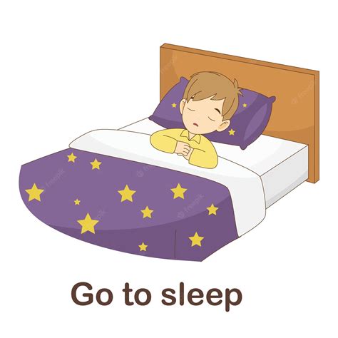 Premium Vector Vocabulary Flash Card For Kids Go To Sleep With