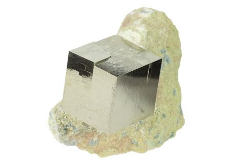 77 Shiny Natural Pyrite Cube In Rock Navajun Spain For Sale