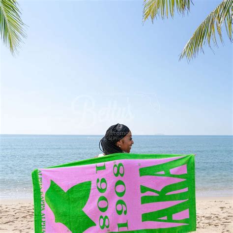 Alpha Kappa Alpha Aka Beach Towel Bettys Promos Plus Llc