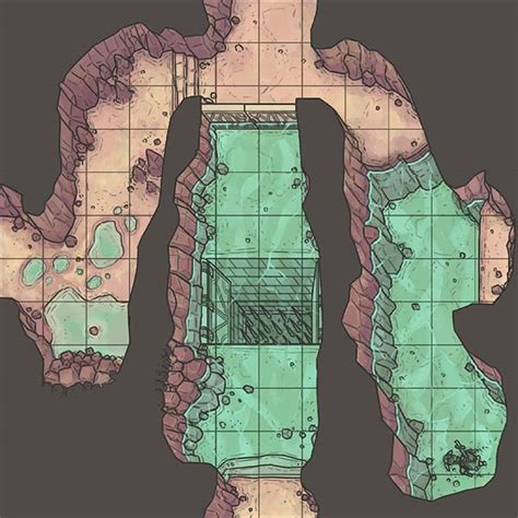 Crossheadstudios Fragmented Dungeon Underwater Pit Trap Battlemap For D
