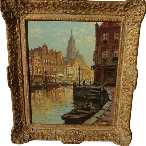 KEES TERLOUW (1890-1948) impressionist painting of Amsterdam by listed from jbfinearts on Ruby Lane
