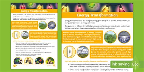 Energy Transformation Teacher Made