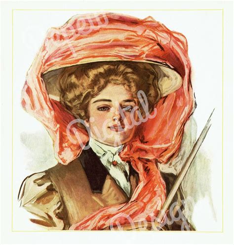 digital vintage antique 1900s will grefé woman in a stunning hat print print at home decor