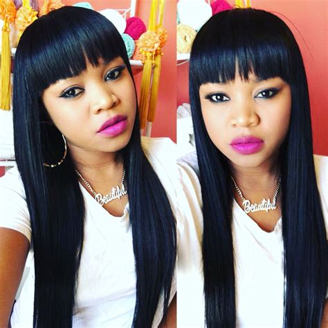 21 Long Straight Weave Hairstyles With Side Bangs Hairstyle Catalog