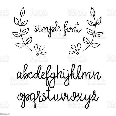 Simple Handwritten Cursive Font Stock Vector Art And More Images Of 2015