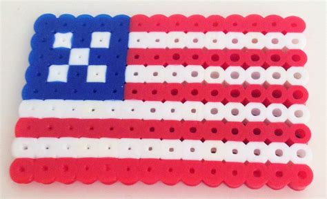 Perler Bead American Flag Easy Perler Bead Patterns Perler Beads