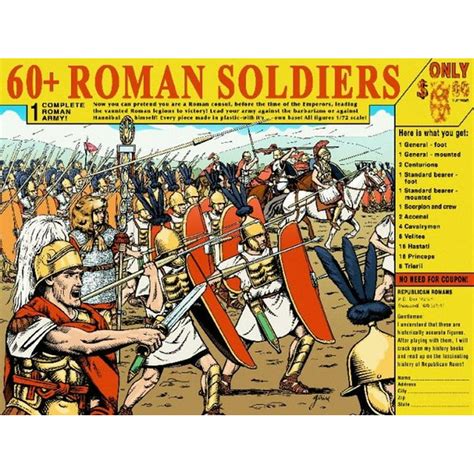 Roman Army Toy Soldiers 60 Piece Set Unpainted Plastic Figures 172