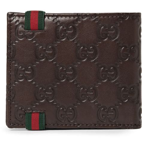 House codes and distinctive gucci symbols characterize men's wallets, card cases, money clips and pouches crafted in gg supreme canvas. Gucci Ssima Leather Wallet in Brown for Men - Lyst