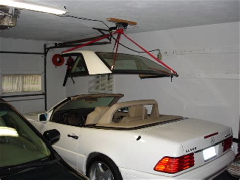 I doubt it's as easy to use as a powered hoist, but it works, and it was inexpensive. Mercedes benz r129 hardtop hoist