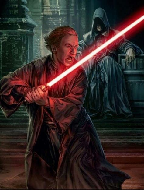 Sith Apprentice Palpatine Tests His Lightsaber Under The Watchful Eye