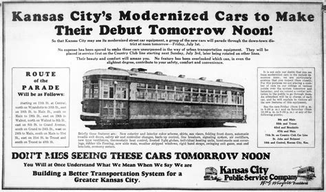 an advertisement for the kansas city's modernized cars to make their