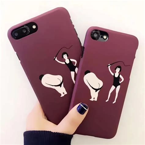 2017 New Funny Cartoon Sexy Men Couple Phone Cases For Iphone 6 Case Wine Red Color Hard Cover