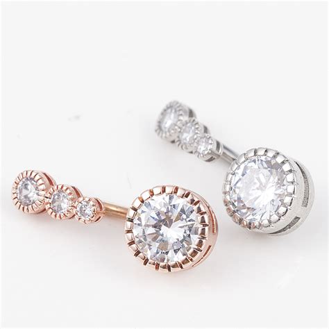 Sexy Dangling Navel Belly Button Rings Belly Piercing Crystal Surgical Steel Woman Body Jewelry