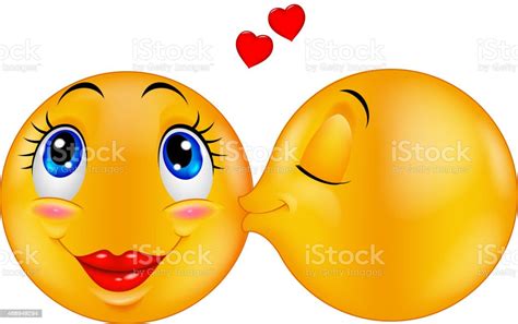 Kissing Emoticon Cartoon Stock Vector Art And More Images Of 2015