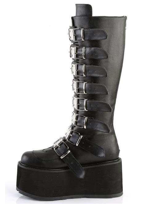 demonia damned 318 boots black vegan leather goth mall