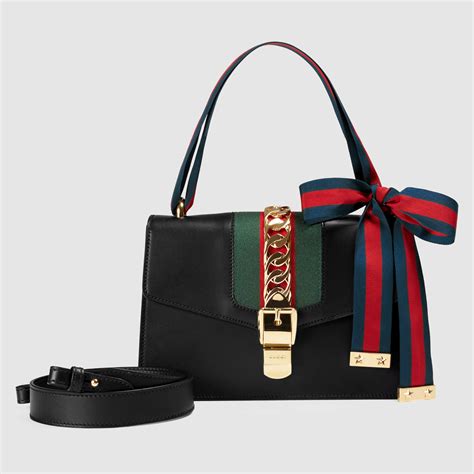 Gucci Sylvie Leather Shoulder Bag In Black Lyst