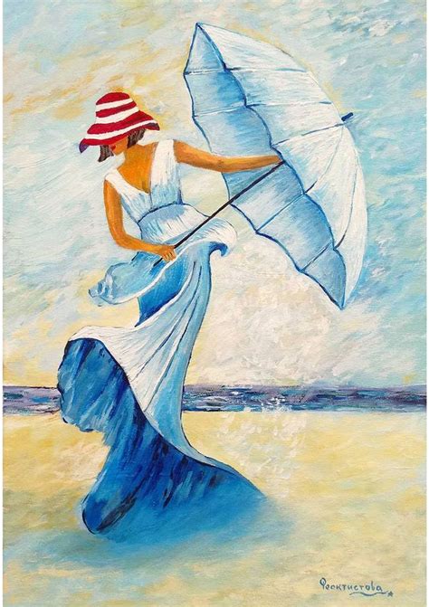 Woman With Umbrella Painting Umbrella Art Umbrella Painting Painting