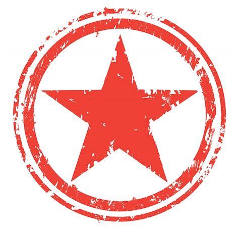 Premium Vector Grunge Star With Circle Isolated