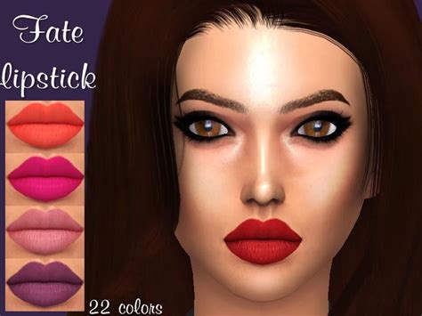 22 Colors Found In Tsr Category Sims 4 Female Lipstick Sims Sims 4