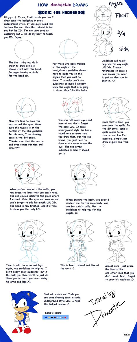 Tutorial How To Draw Sonic By Domestic Hedgehog On Deviantart