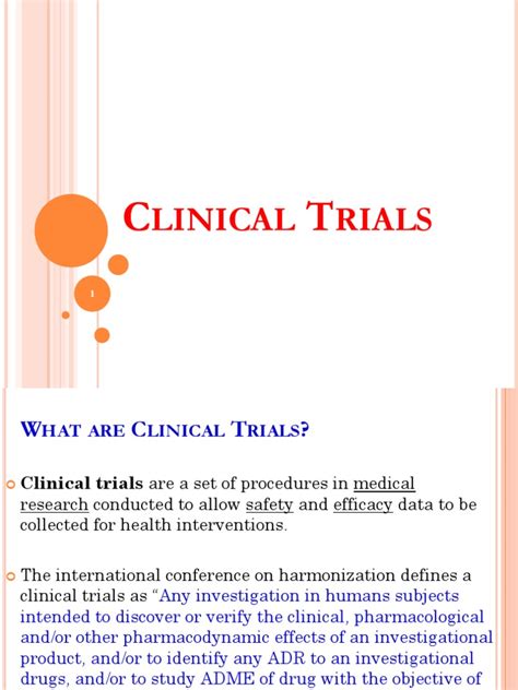 Introduction To Clinical Trialsppt Phases Of Clinical Research