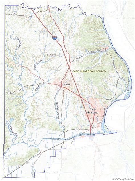 Map Of Cape Girardeau County Missouri