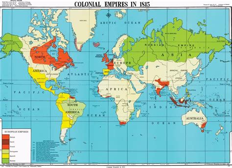 Colonial Empires In 1815 Map Painting History Map
