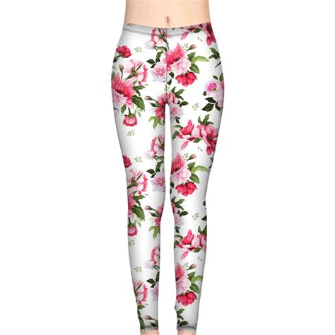 Casual Women Leggings Design Paradise Red Flower Print Fashion Fitness Legging Sexy Silm Legins