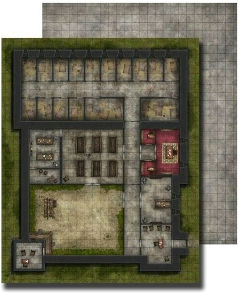 Prison Battlemap Fantasy Map Dungeon Maps Building Map