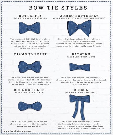 Bow Tie Styles And Types Hugh Simms