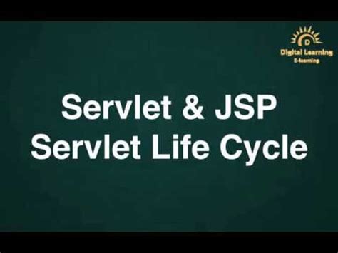 4 Servlet JSP Servlet Life Cycle Android Application Development