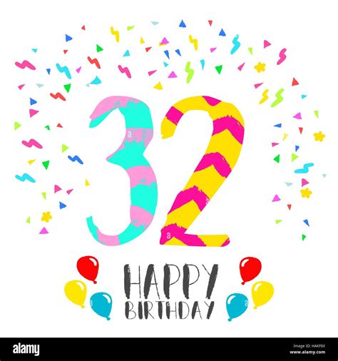 Happy Birthday 32 Logo