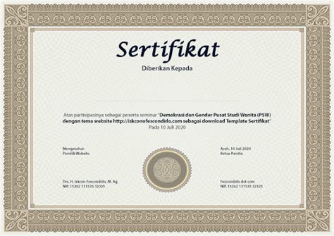 Download Bingkai Sertifikat Doc Gudang Materi Online