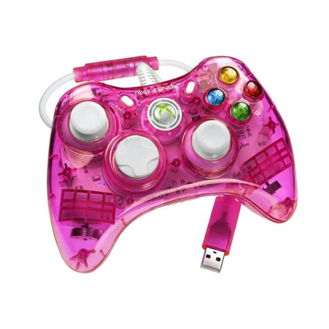 Rock Candy Pink Xbox 360 Wired Controller Neon Pink Xbox Gaming Accessory Cables4all