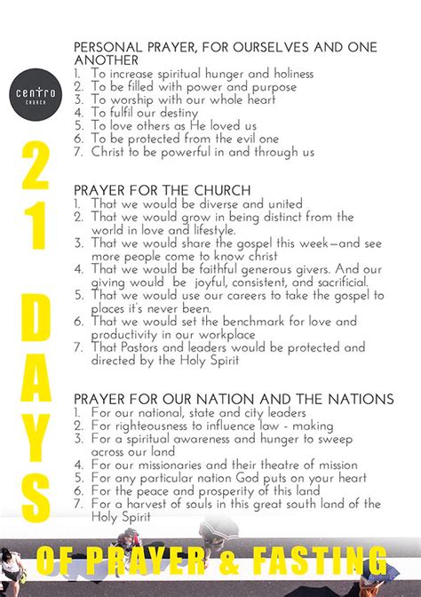 21 Days Prayer And Fasting Centrochurch